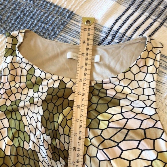Rolando Santana Olivia 100% Silk Dress Sz 8 Geometric Print Sleeveless Boat Neck - Picture 8 of 8